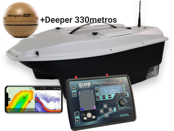 Barco Cebador CARPIO C3 + Deeper CHIRP 2